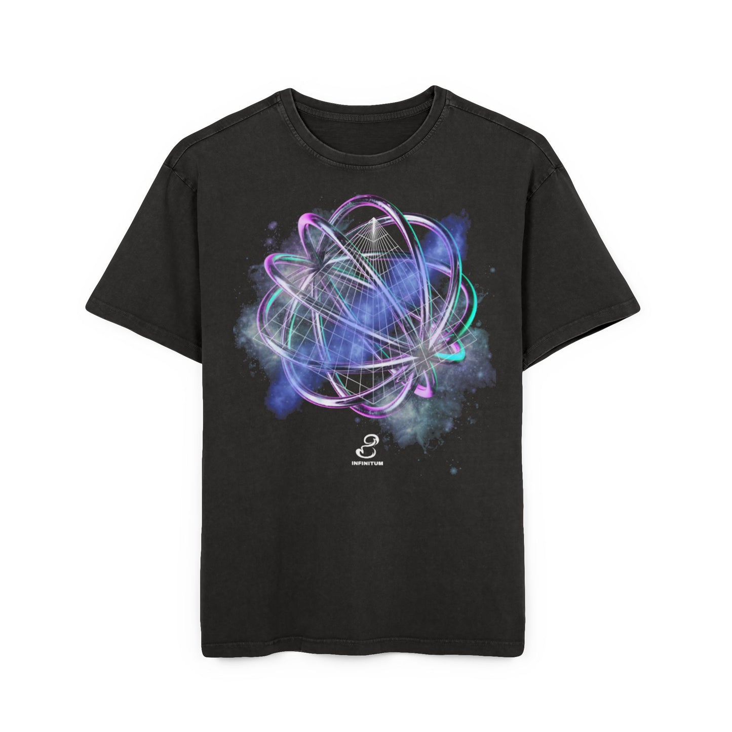 Triangle Effect Acid Washed Oversized Graphic Tee - Cosmic Vibe Fashion